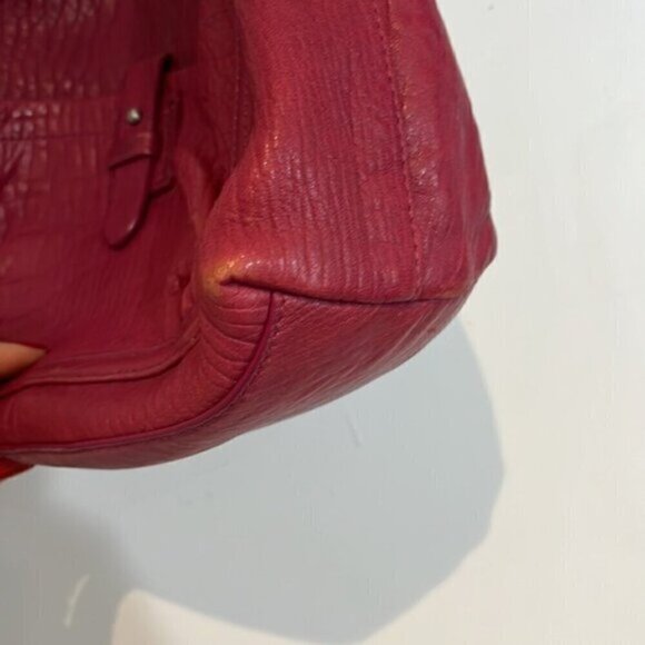 Cole Haan Buttery Soft Leather HeavyGrain Shoulder Bag in a magenta raspberry - Picture 5 of 10